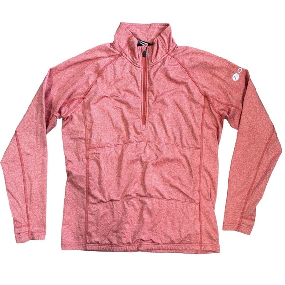 Oros Solarcore Half-Zip Insulated Pullover Mens Size M Coral Orange - Picture 1 of 12
